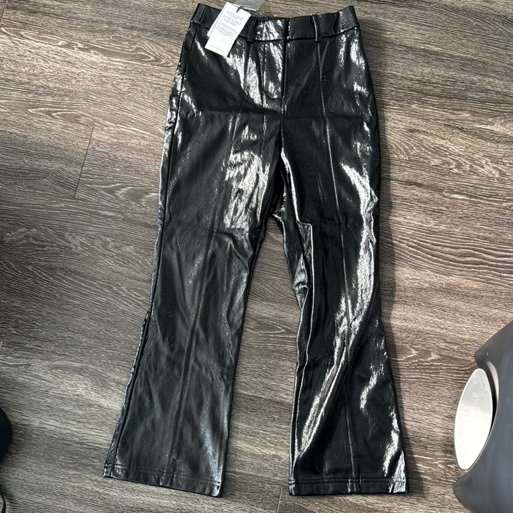7 for all mankind black faux leather pants
